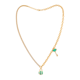 18K Gold Necklace Heart Key Design