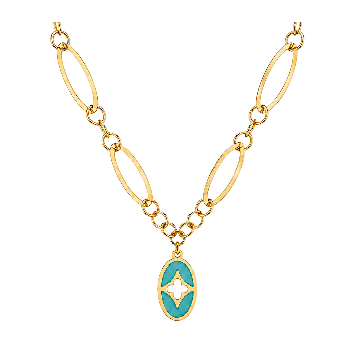 18K Gold Necklace Sculpted Charm Design