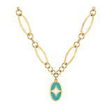 18K Gold Necklace Sculpted Charm Design