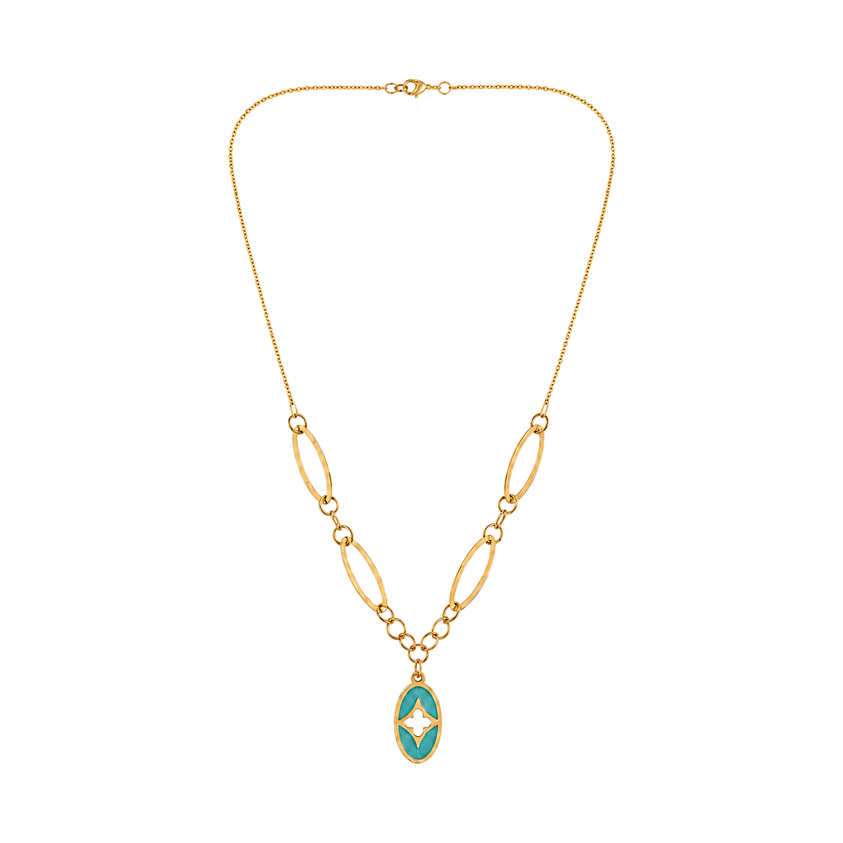 18K Gold Necklace Sculpted Charm Design