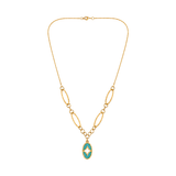18K Gold Necklace Sculpted Charm Design