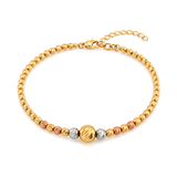 18K Gold Bracelet Braided Beads Design