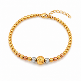 18K Gold Bracelet Braided Beads Design