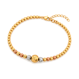 18K Gold Bracelet Braided Beads Design