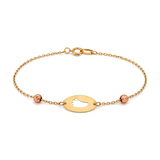18K Gold Kids Chain Bracelet Baby Foot Design