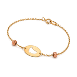 18K Gold Kids Chain Bracelet Baby Foot Design