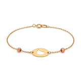 18K Gold Kids Chain Bracelet with Baby Foot Charm