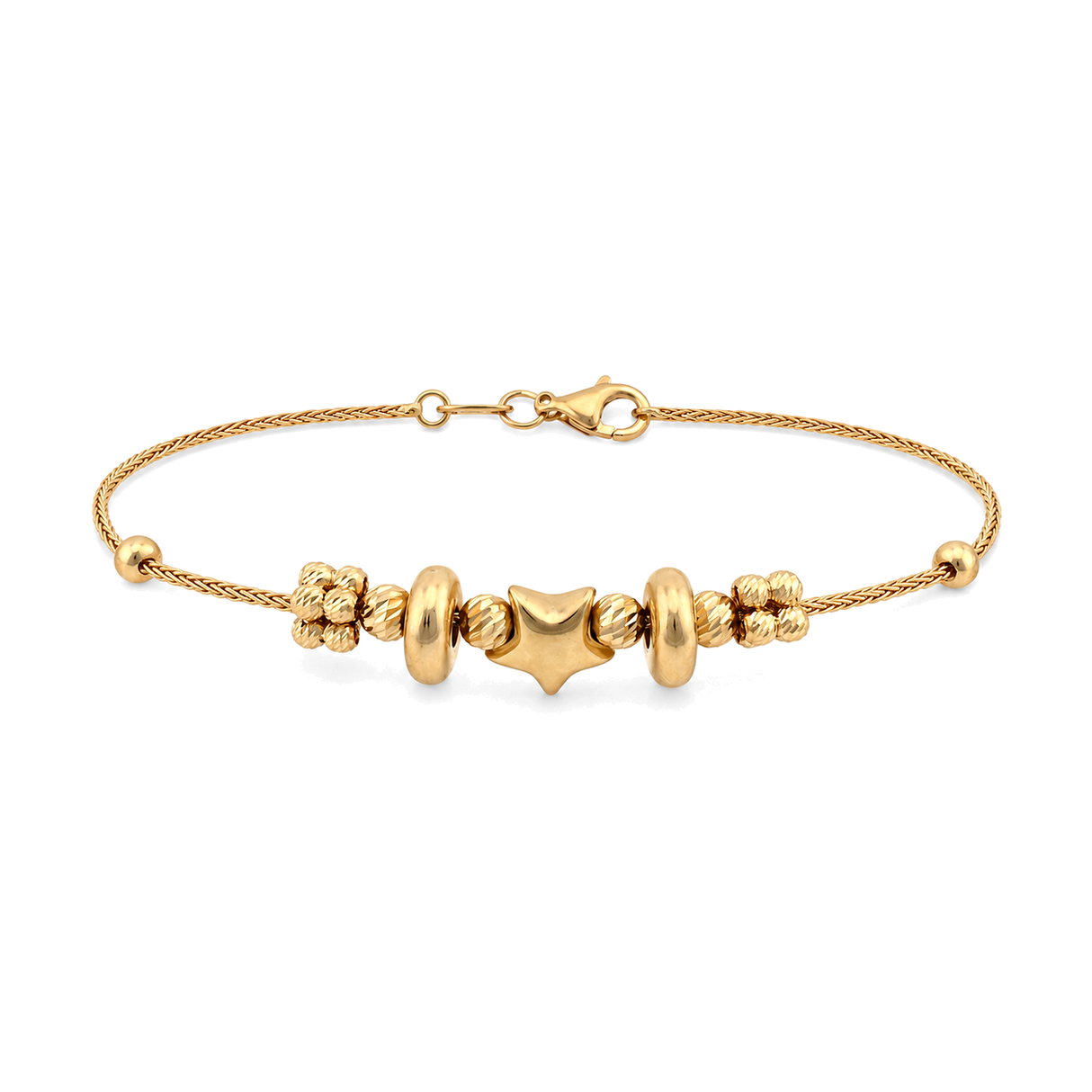 18K Chain Bracelet with Central Star Design