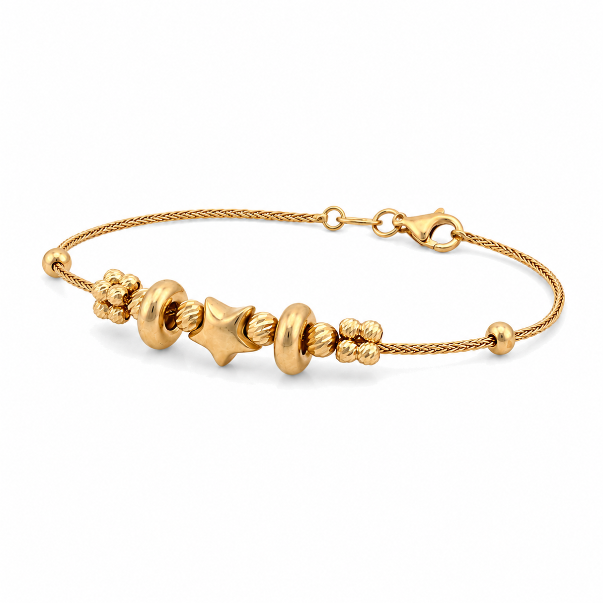 18K Chain Bracelet with Central Star Design