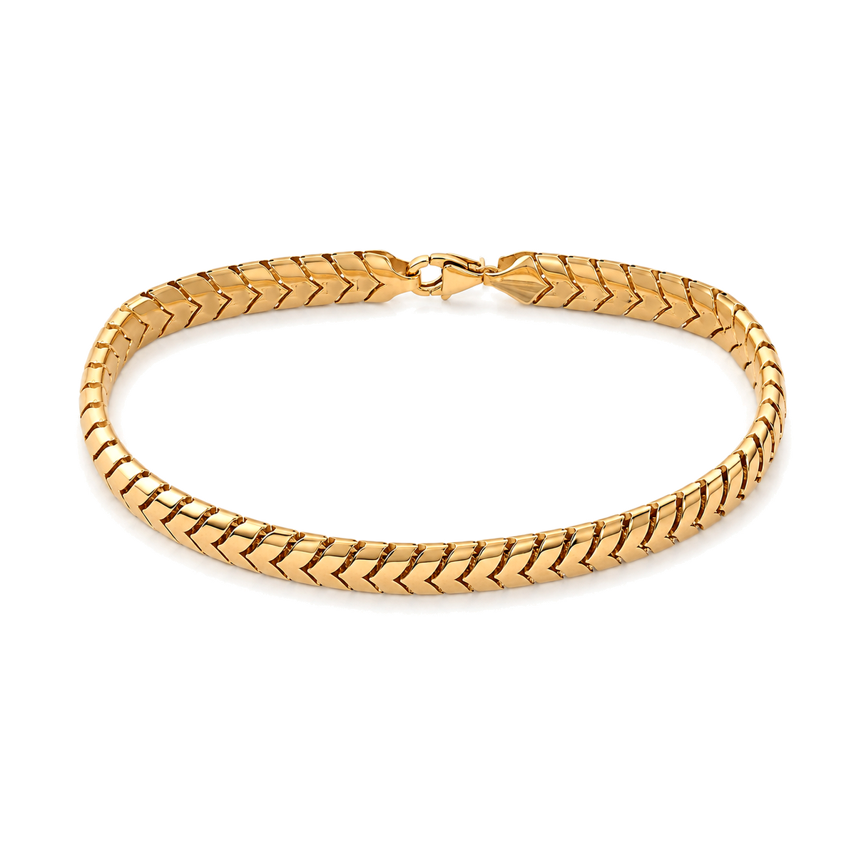 18K Chain Bracelet with Sea Waves Design