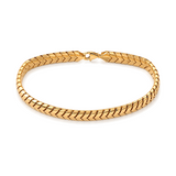 18K Chain Bracelet with Sea Waves Design