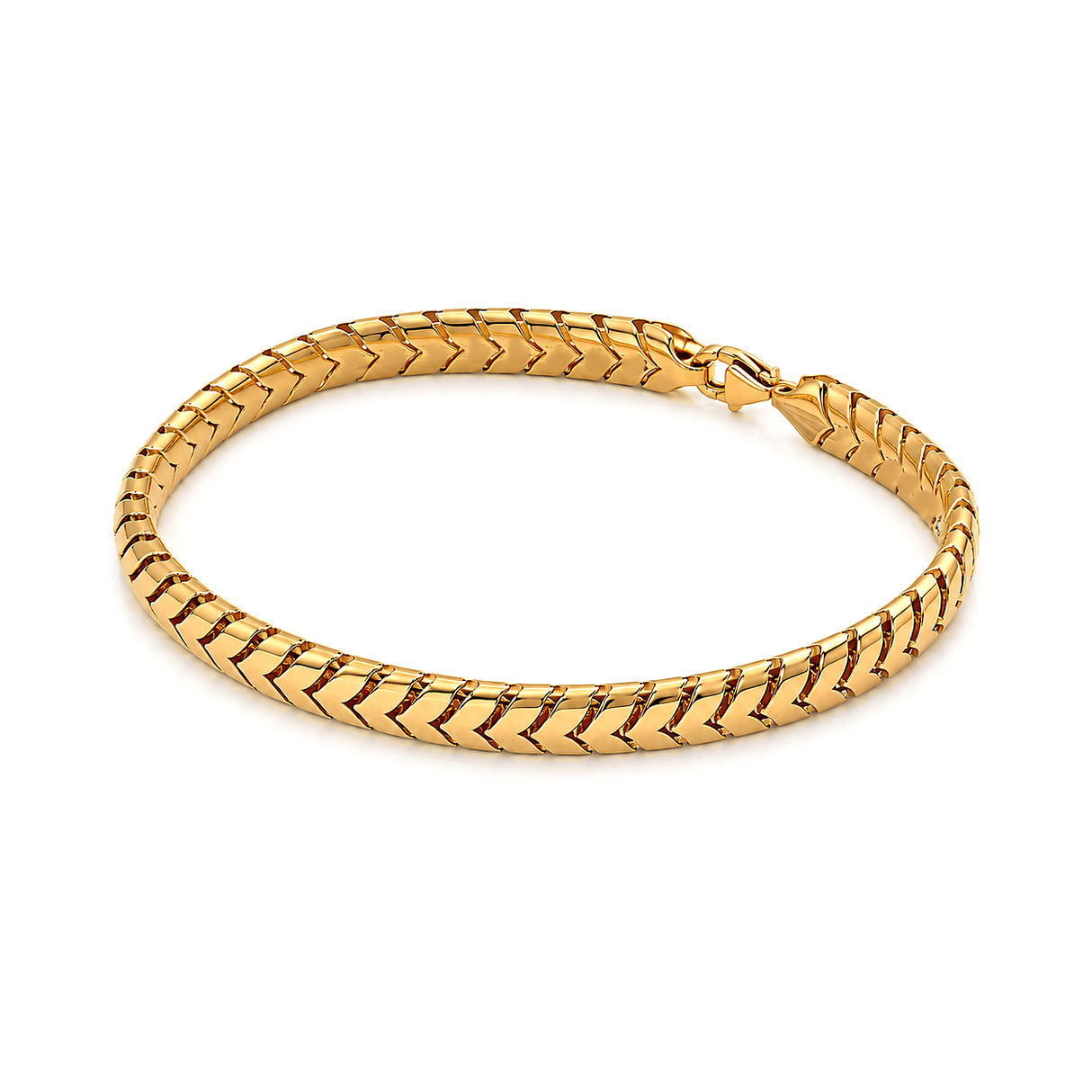 18K Chain Bracelet with Sea Waves Design