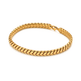 18K Chain Bracelet with Sea Waves Design