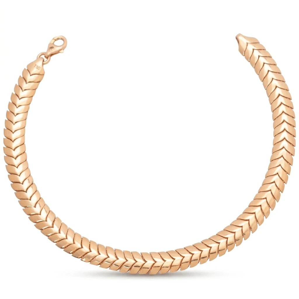 18K Chain Bracelet    with Sea Waves Design