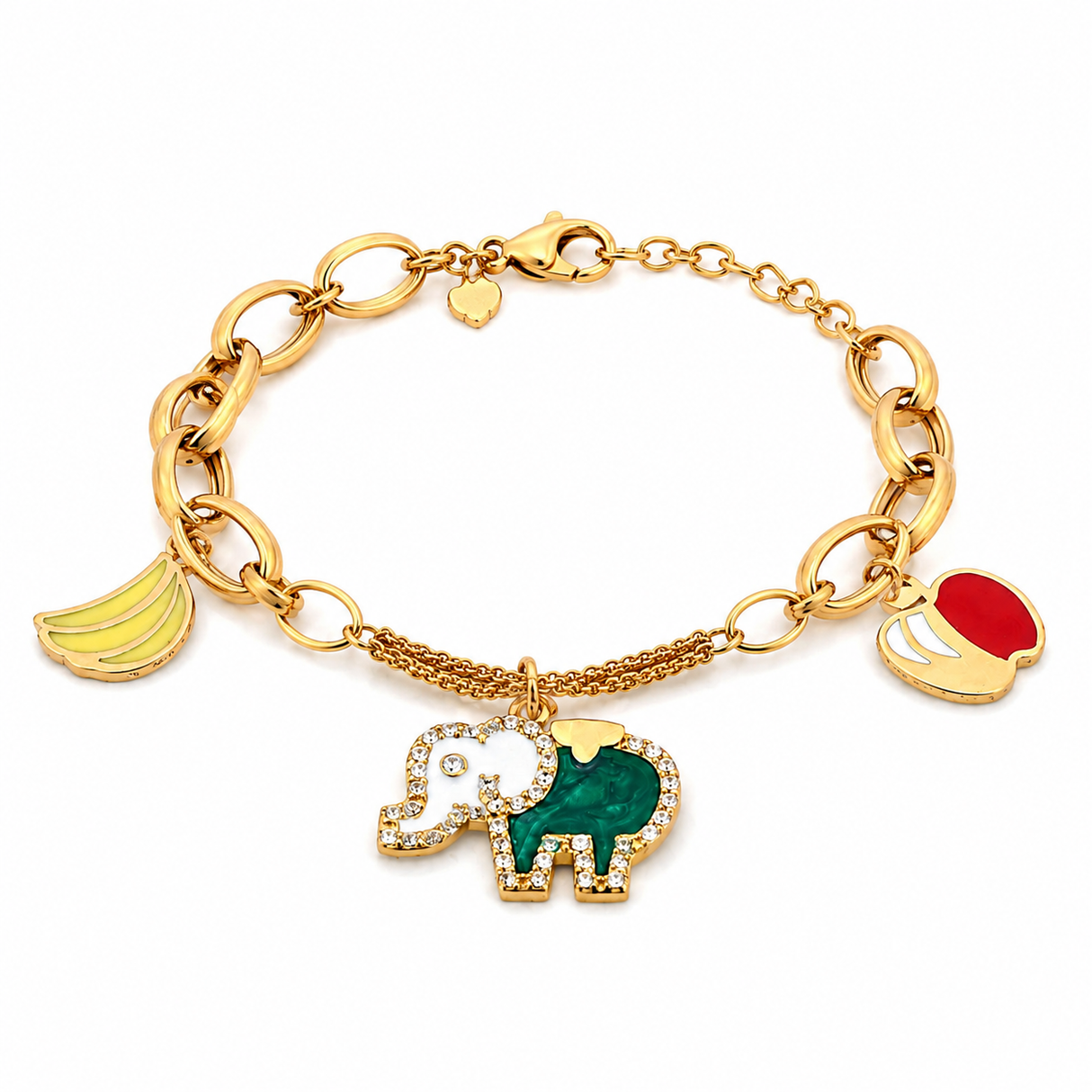18K Chain Bracelet with Fruit Design In Colorful