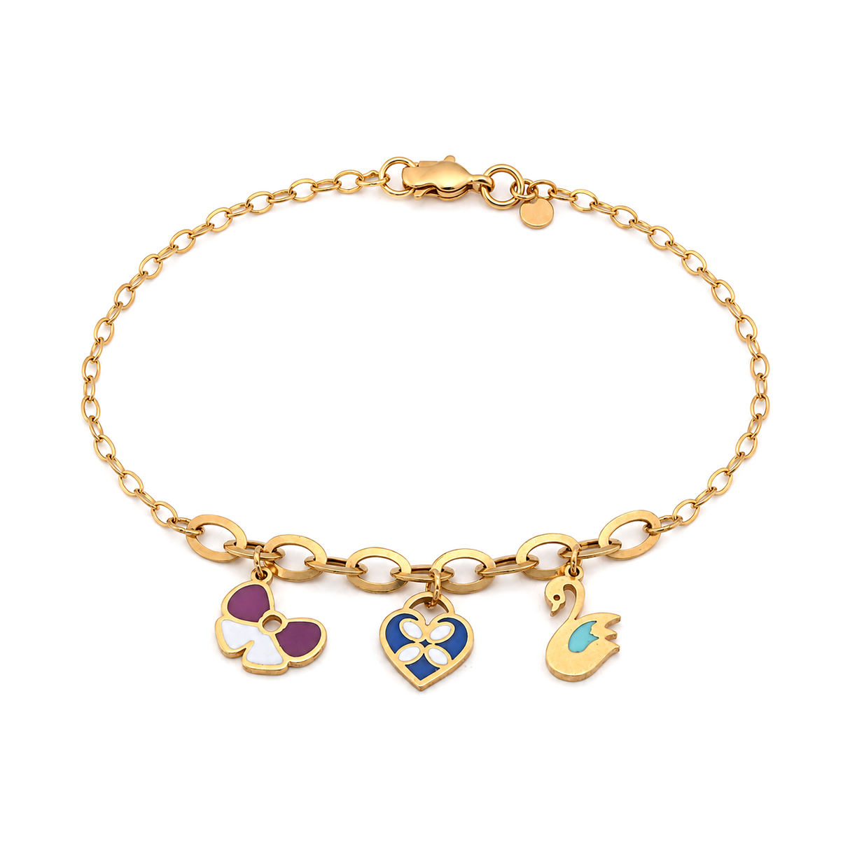 18K Chain Bracelet with Delicate Design In Colorful