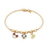 18K Chain Bracelet with Delicate Design In Colorful