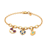 18K Chain Bracelet with Delicate Design In Colorful
