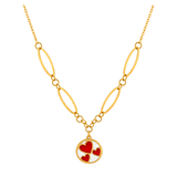 18K Gold Necklace Hearts Design