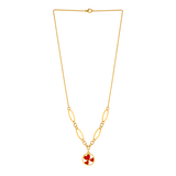 18K Gold Necklace Hearts Design