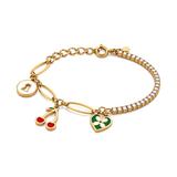 18K Chain Bracelet with Symbolic Design