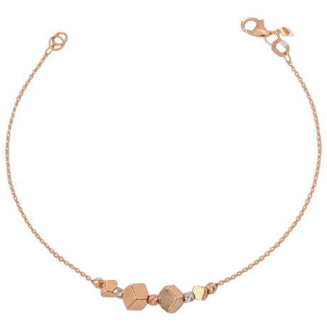 18K Chain Bracelet with Lady Thoughts Geometric Cubes Design