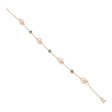18K Chain Bracelet    with colourful Pearl Design