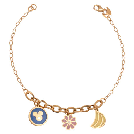 انسيال ذهب عيار 18 بتصميم أشكال مرسومة بدقة