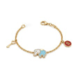 18K Gold Bracelet with Assorted Pendants