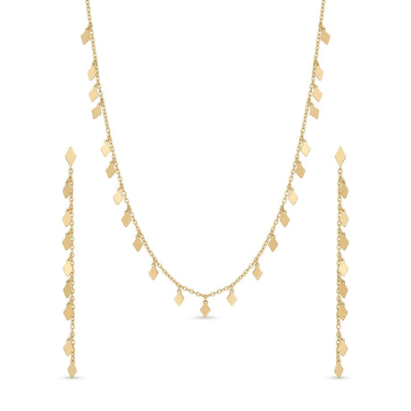 18K Gold Half Set with Geometric Pendant Touch