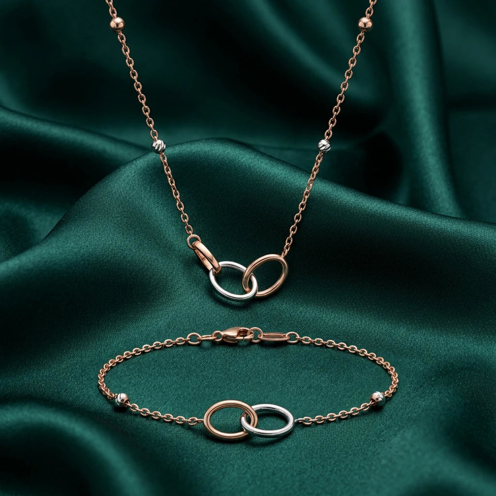 18K Half Gold Set Lovers