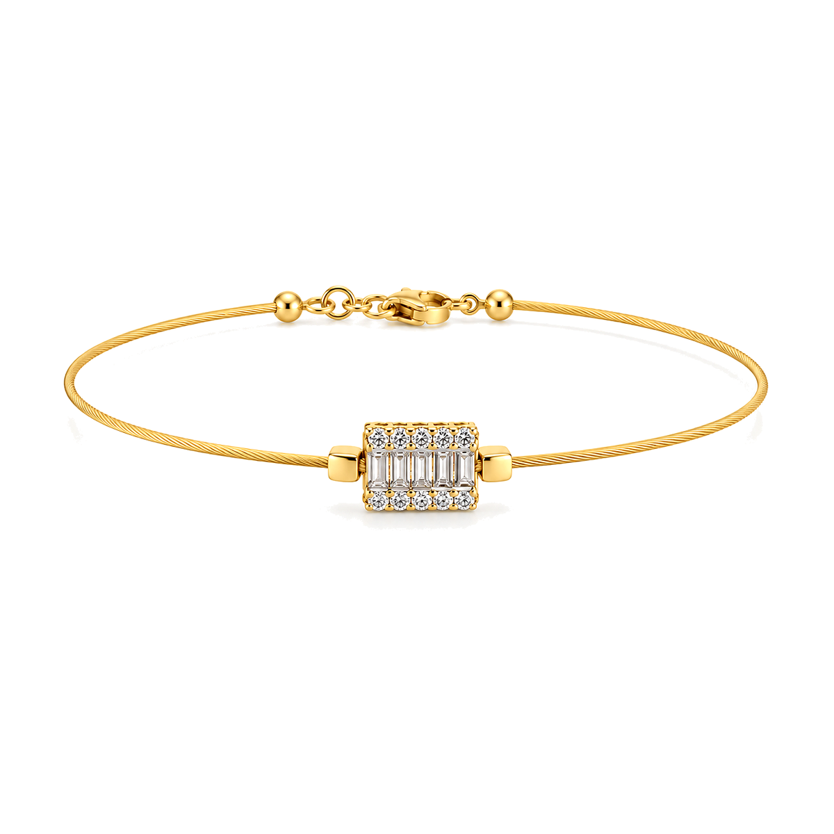 18K Gold Half Set with Simple Horizontal Bar Design