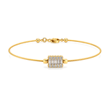18K Gold Half Set with Simple Horizontal Bar Design