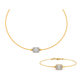 18K Gold Half Set with Studded Clasp Design