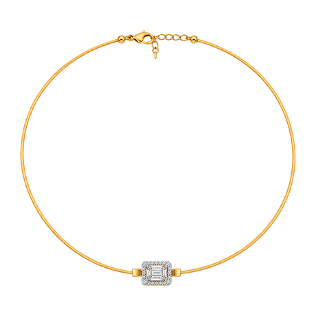 18K Gold Half Set with Studded Clasp Design