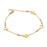18K Gold Anklet With Triangles Design