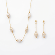 18K Gold Half Set Five Beads