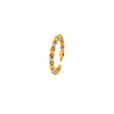 18K Gold Ring with Paved Design