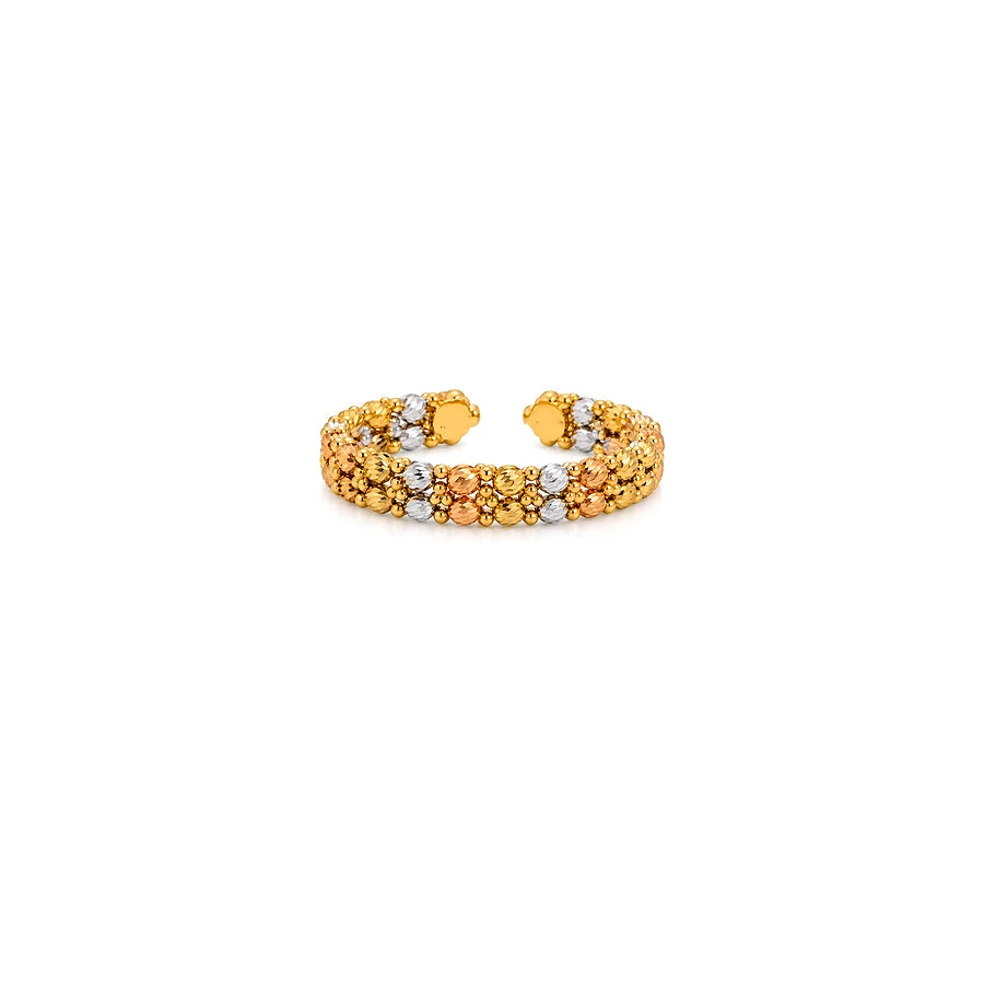 18K Gold Ring with Embellished Hoops Design