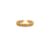 18K Gold Ring with Embellished Hoops Design
