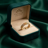 18K Gold Ring with Embellished Hoops Design