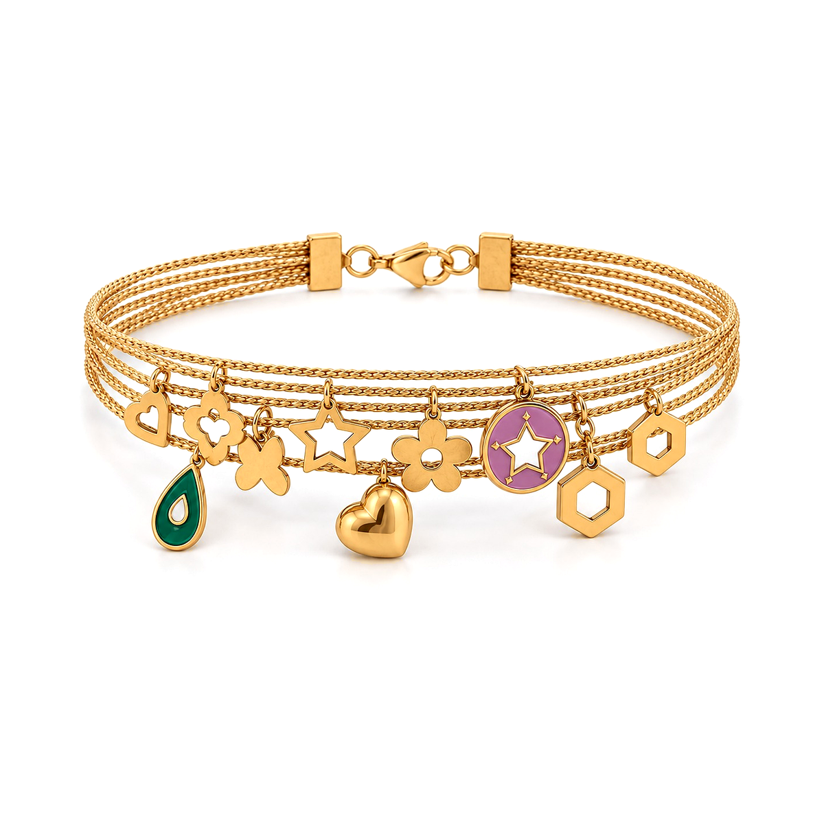 18K Gold Bracelet Music Notes Design