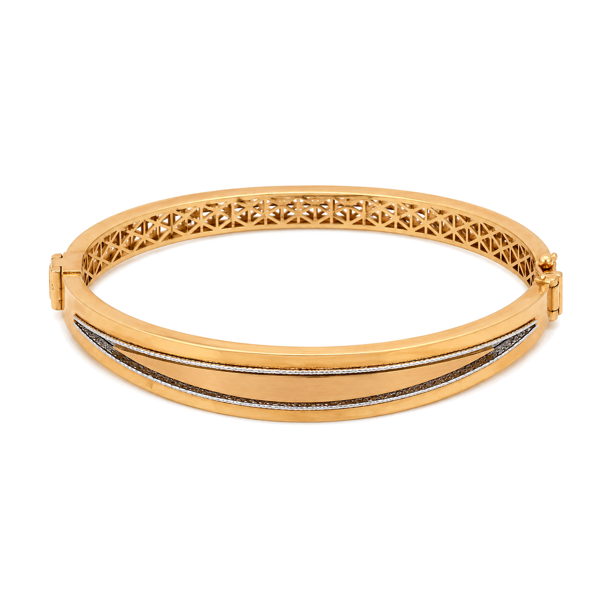 18K Gold Bracelet Interwoven Strips Design