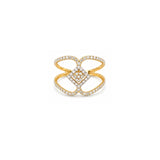 18K Gold Ring with Unique Sparkling Stones Design