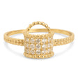 18K Gold Ring with Small Sparkling Stones