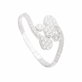 18K Gold Ring with Shiny Sparkling Stones