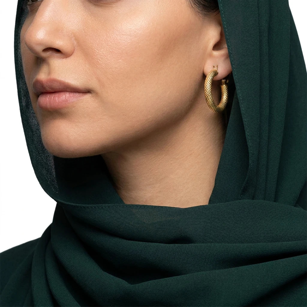 18K Gold Earrings with Circular Braided Design