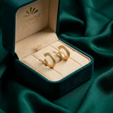 18K Gold Earrings with Circular Braided Design