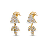 18K Gold Earrings with Triangle Design