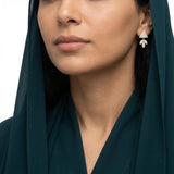 18K Gold Earrings with Triangle Design